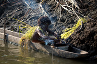 Menjamai Woman Cooking Fish on Karawari River