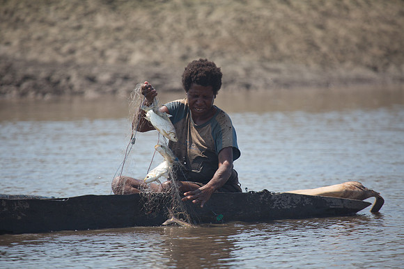 Woman Fishing on Korosameri River